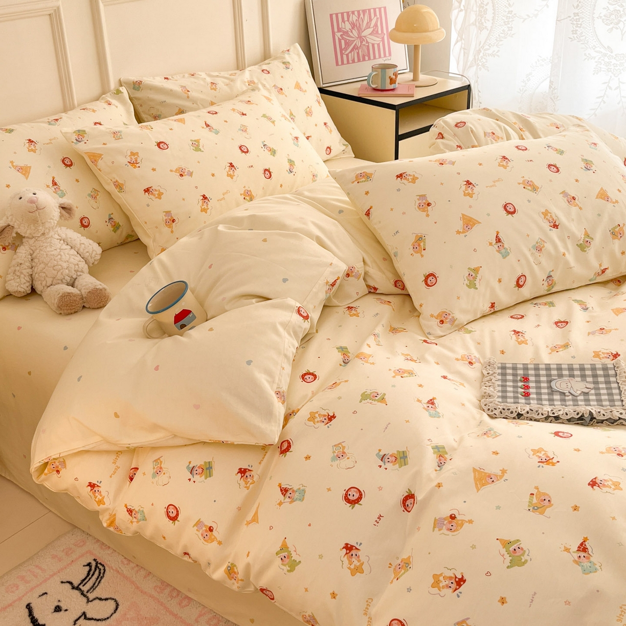 91家纺网 家纺一手货源 找家纺 西引力 2026新款40支全棉斜纹印花单枕套 星星魔法