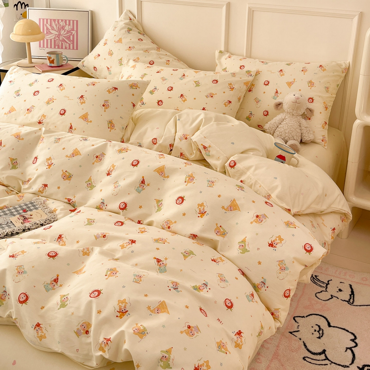 91家纺网 家纺一手货源 找家纺 西引力 2026新款40支全棉斜纹印花单枕套 星星魔法