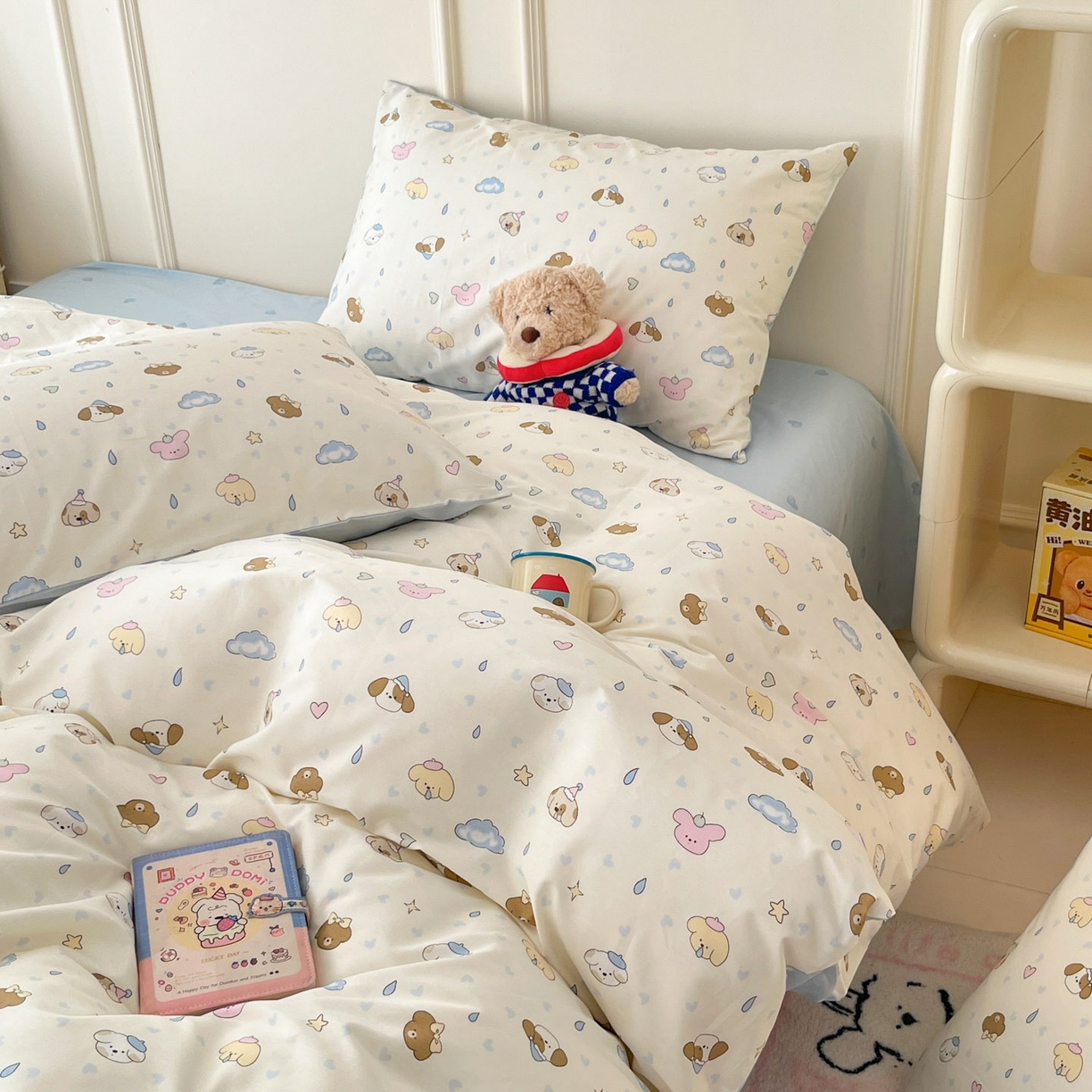 91家纺网 家纺一手货源 找家纺 西引力 2026新款40支全棉斜纹印花单枕套 鼻涕狗