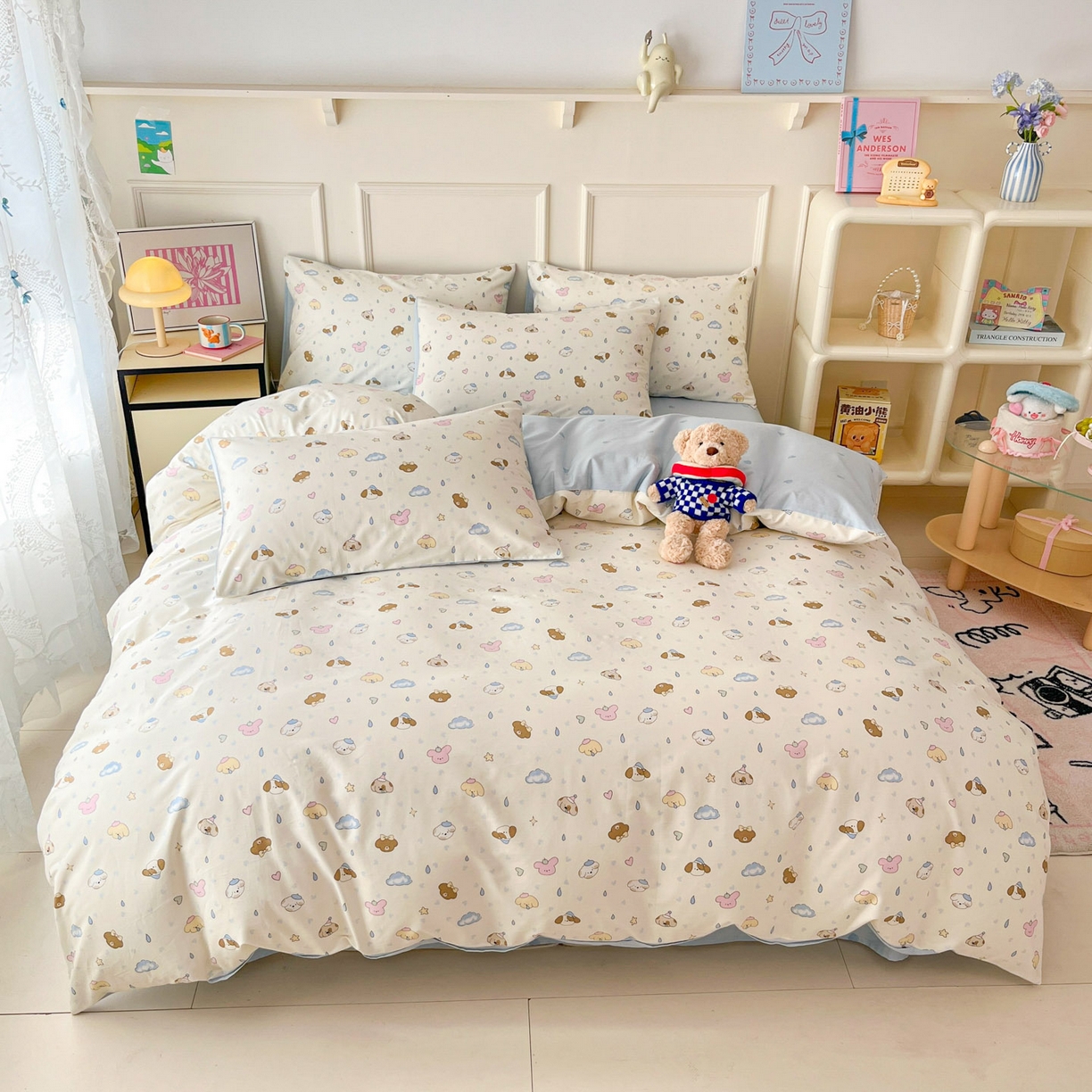 91家纺网 家纺一手货源 找家纺 西引力 2026新款40支全棉斜纹印花单枕套 鼻涕狗