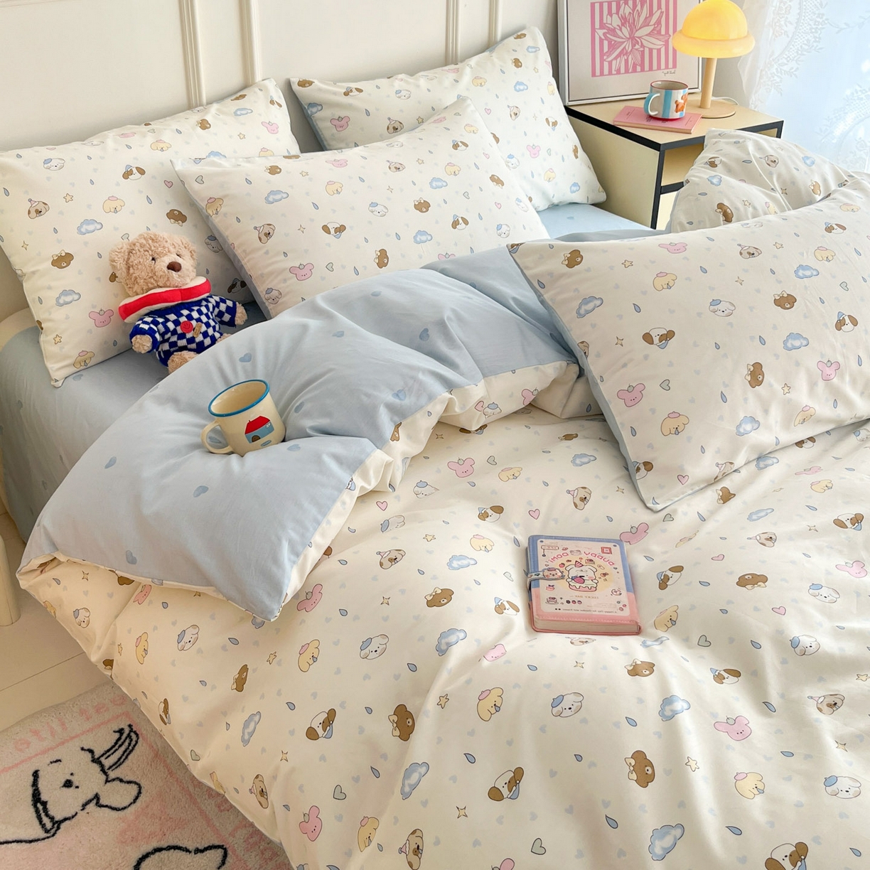 91家纺网 家纺一手货源 找家纺 西引力 2026新款40支全棉斜纹印花单枕套 鼻涕狗