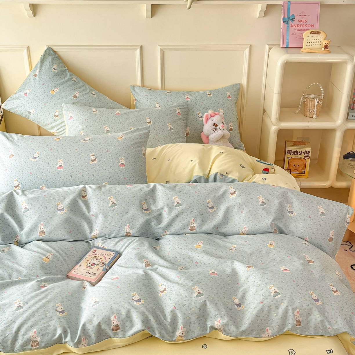 91家纺网 家纺一手货源 找家纺 西引力 2026新款40支全棉斜纹印花单枕套 告白兔