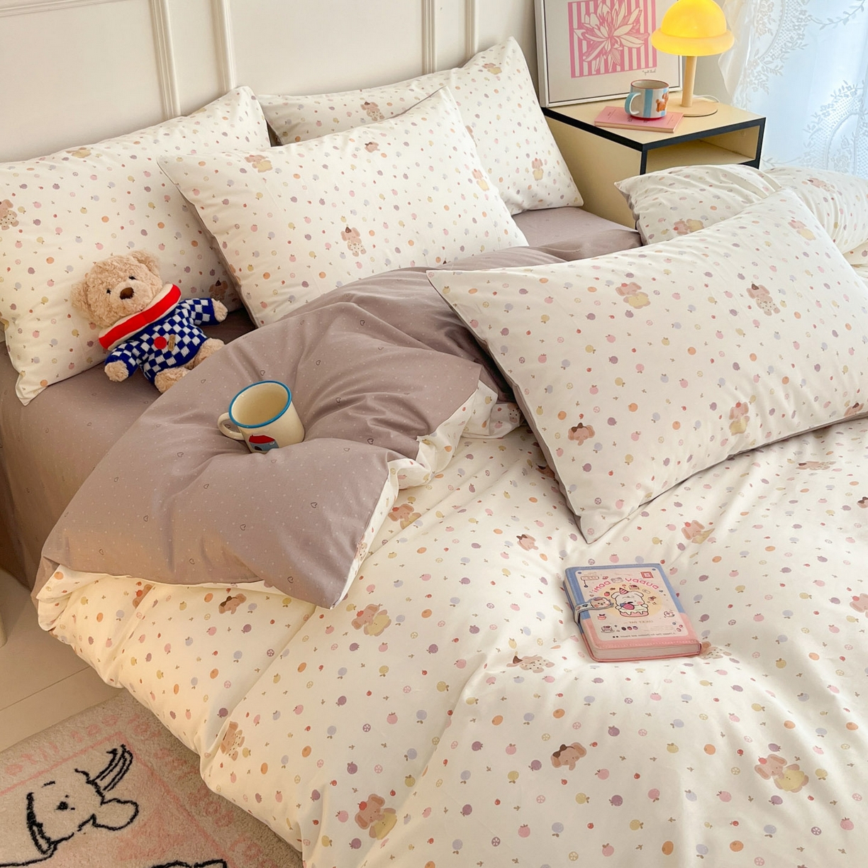 91家纺网 家纺一手货源 找家纺 西引力 2026新款40支全棉斜纹印花单枕套 果子象