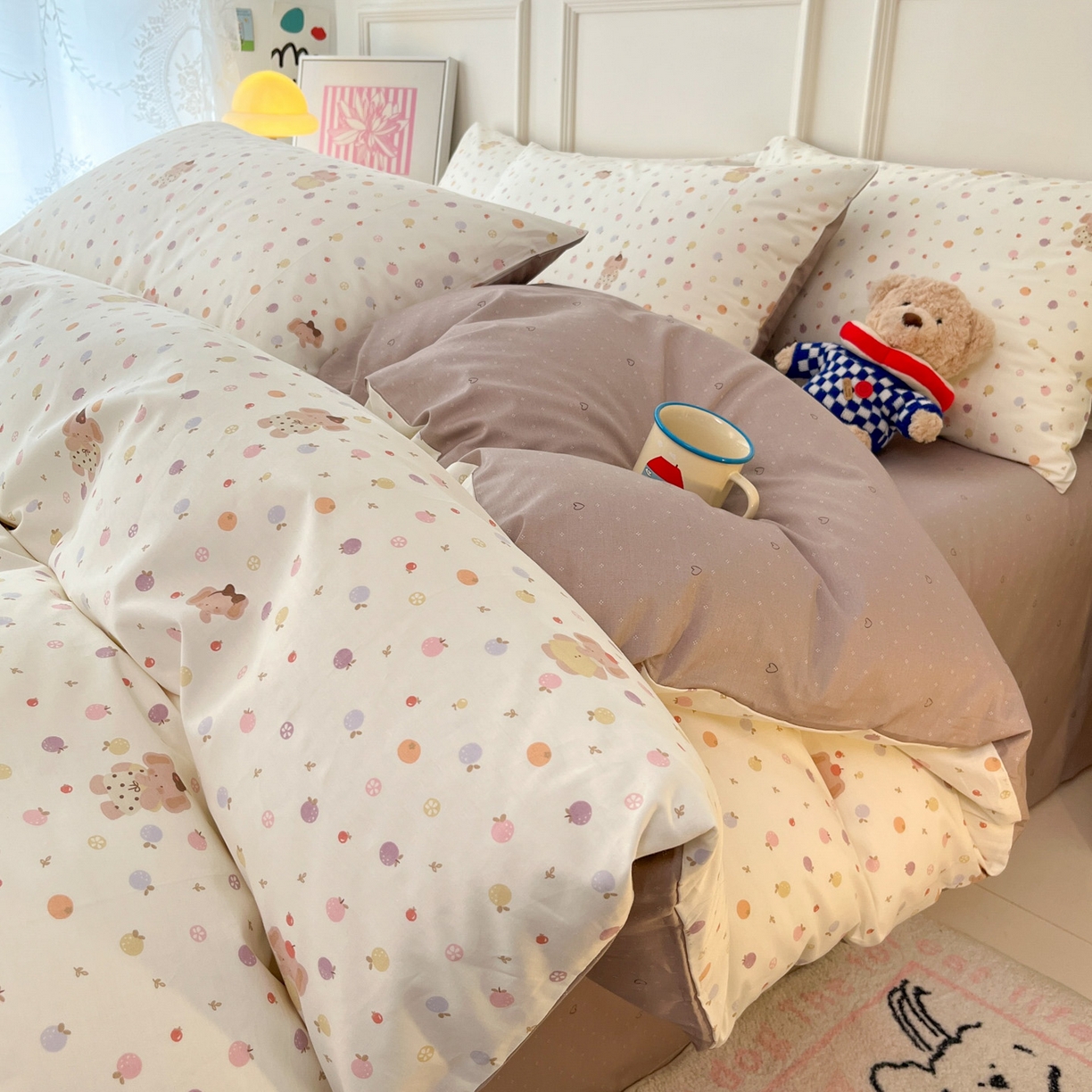 91家纺网 家纺一手货源 找家纺 西引力 2026新款40支全棉斜纹印花单枕套 果子象