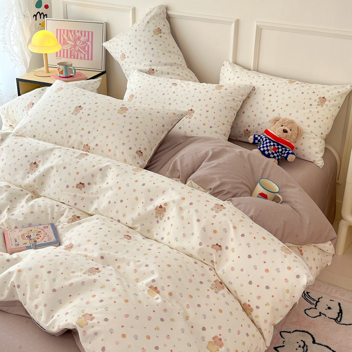 91家纺网 家纺一手货源 找家纺 西引力 2026新款40支全棉斜纹印花单枕套 果子象