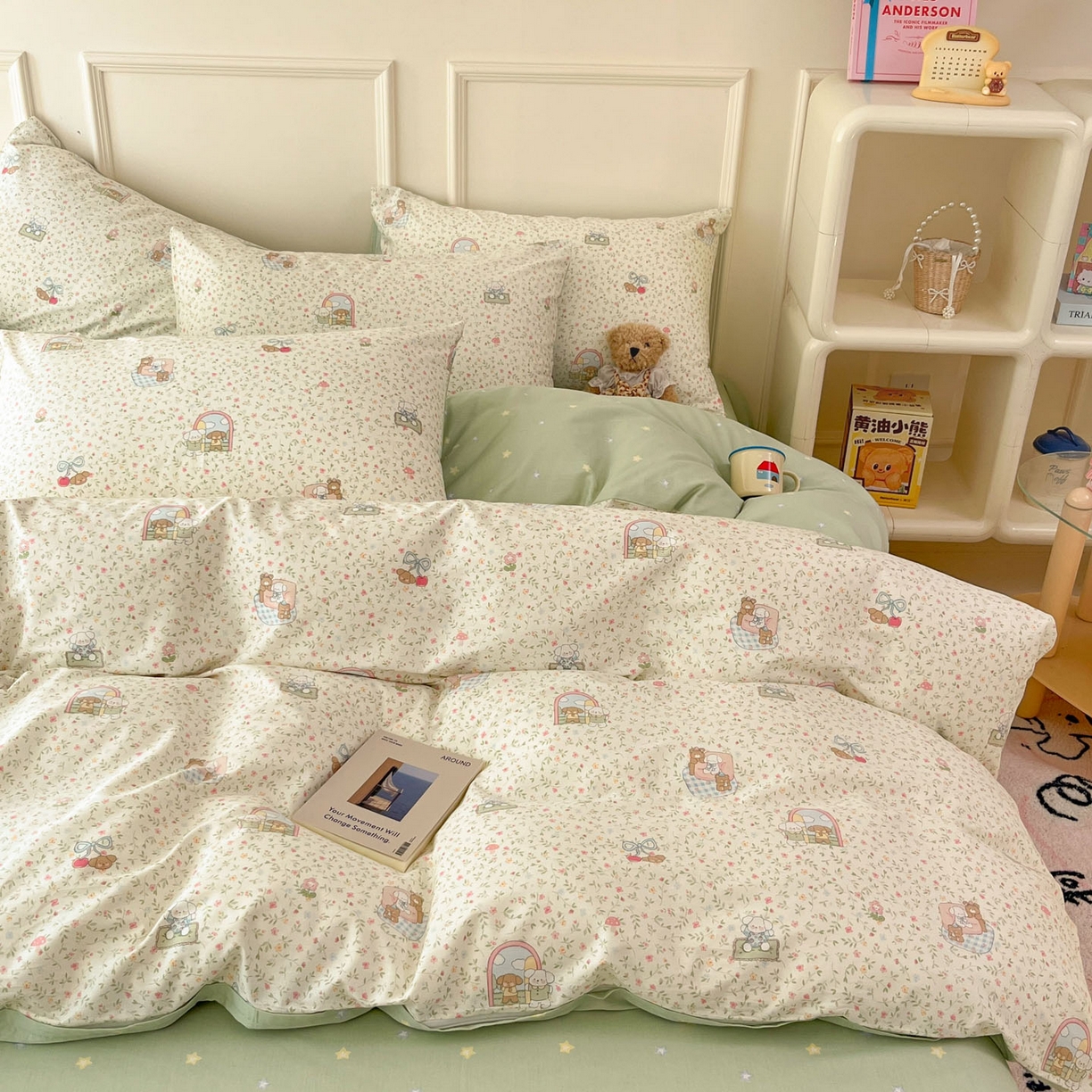 91家纺网 家纺一手货源 找家纺 西引力 2026新款40支全棉斜纹印花单枕套 快乐伙伴