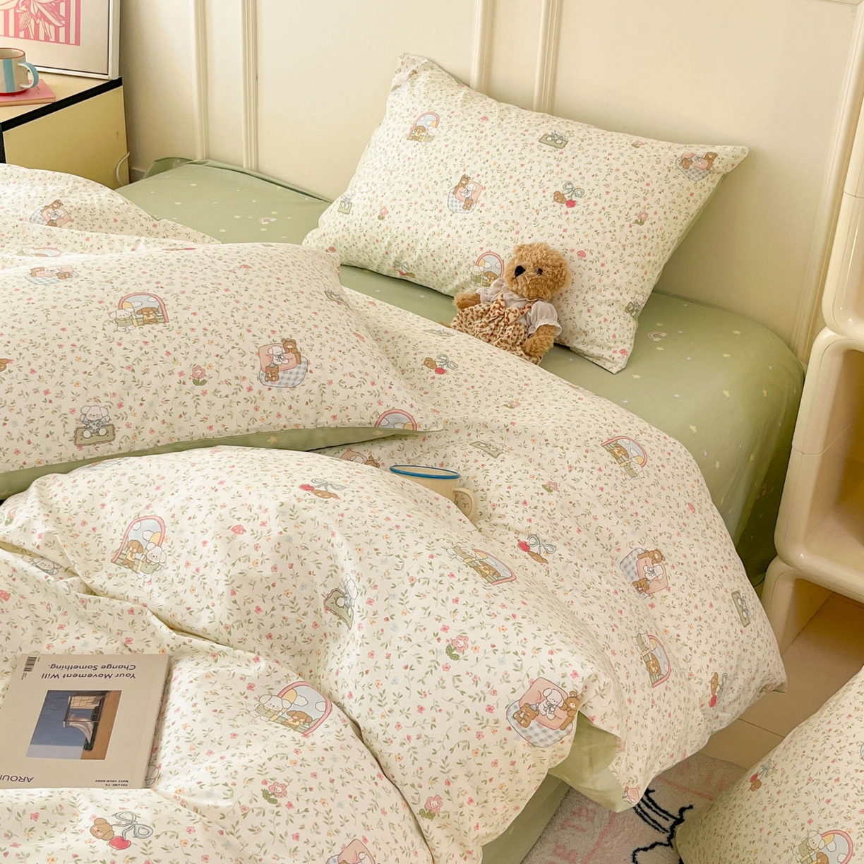 91家纺网 家纺一手货源 找家纺 西引力 2026新款40支全棉斜纹印花单枕套 快乐伙伴