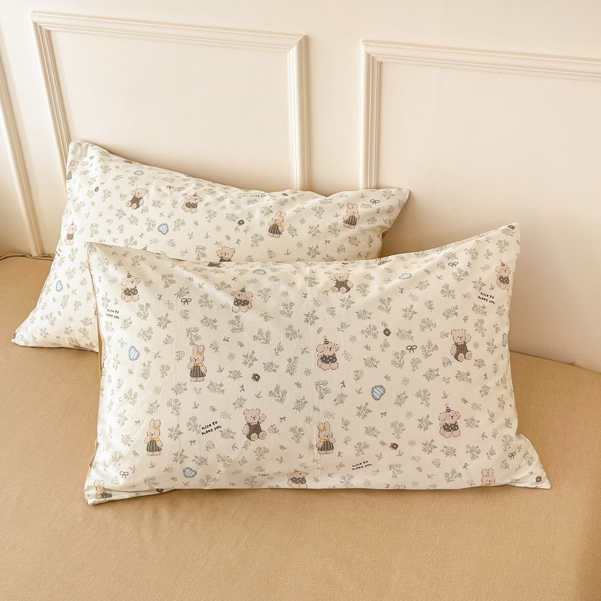 西引力 2026新款40支全棉斜纹印花单枕套 栗子狗