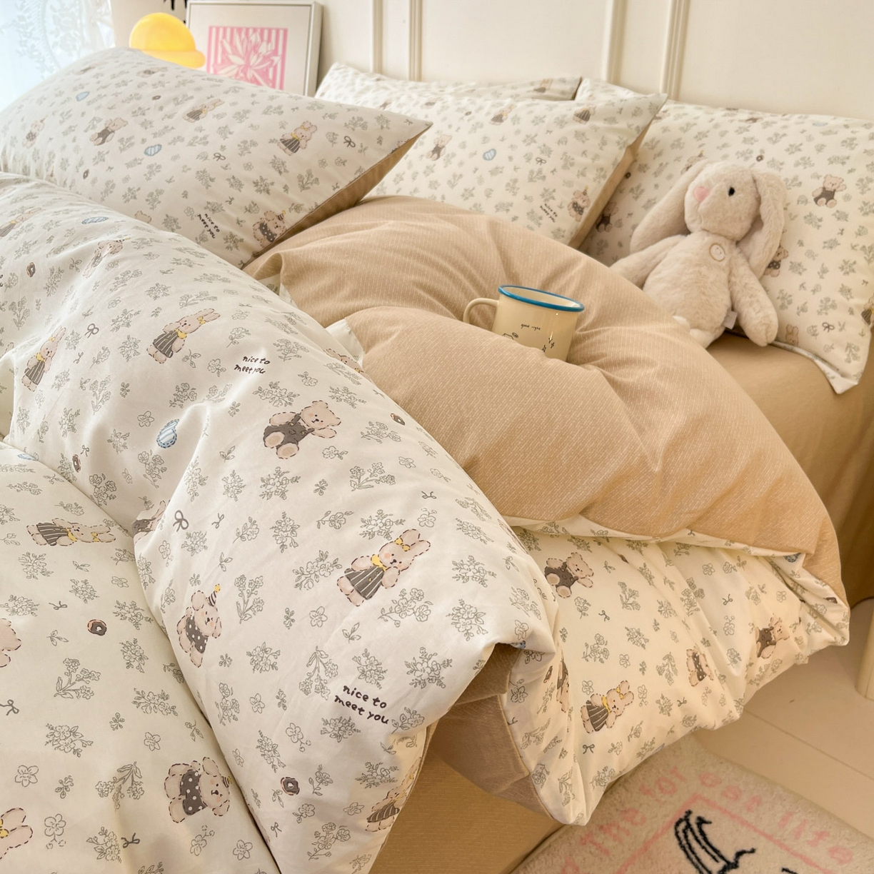 91家纺网 家纺一手货源 找家纺 西引力 2026新款40支全棉斜纹印花单枕套 栗子狗