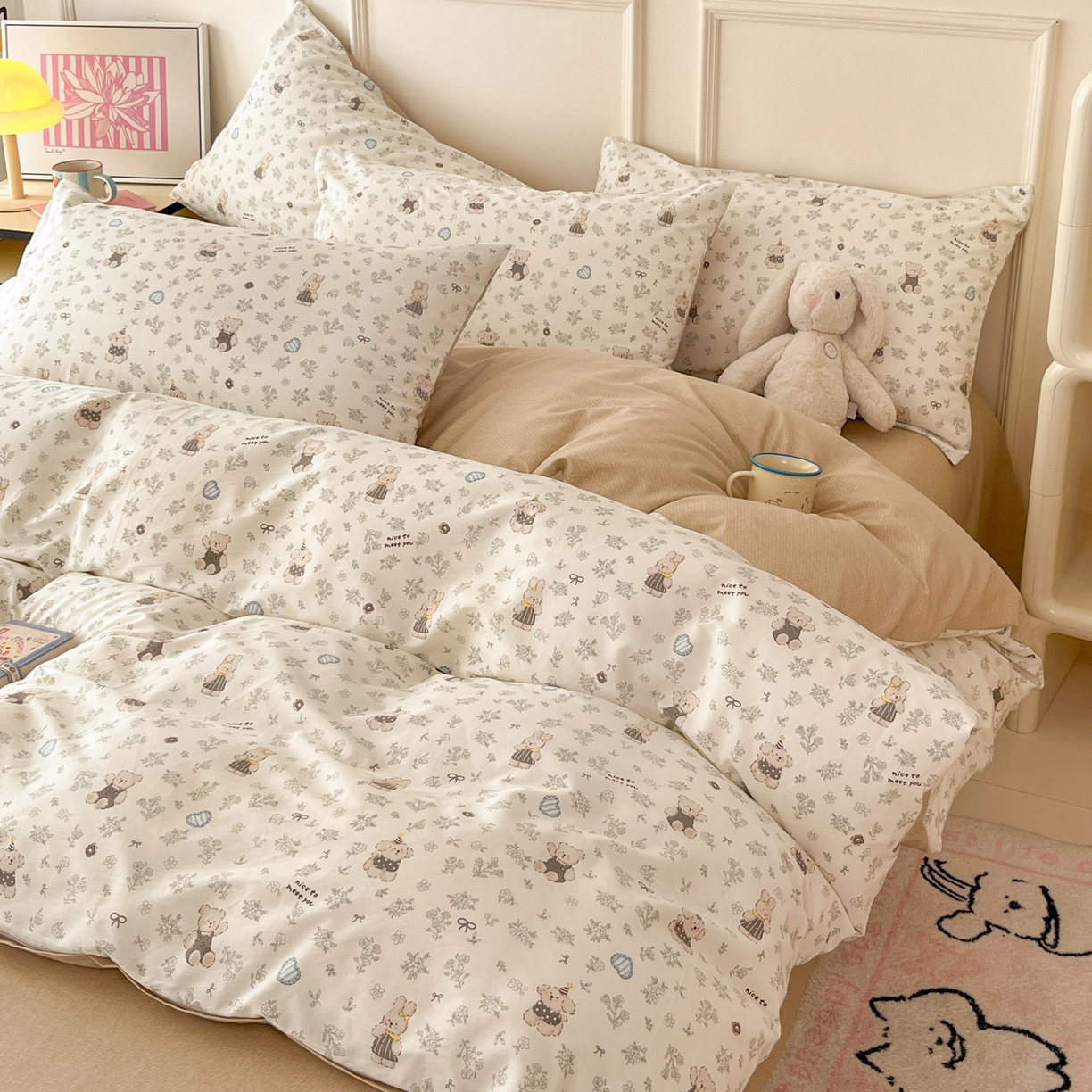 91家纺网 家纺一手货源 找家纺 西引力 2026新款40支全棉斜纹印花单枕套 栗子狗