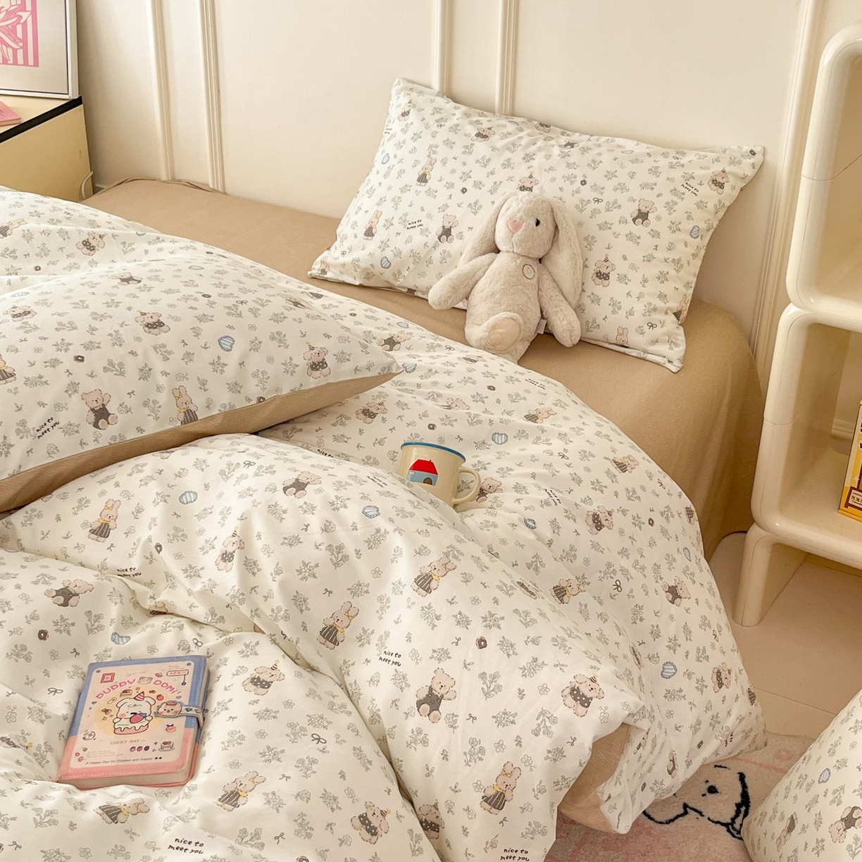 91家纺网 家纺一手货源 找家纺 西引力 2026新款40支全棉斜纹印花单枕套 栗子狗