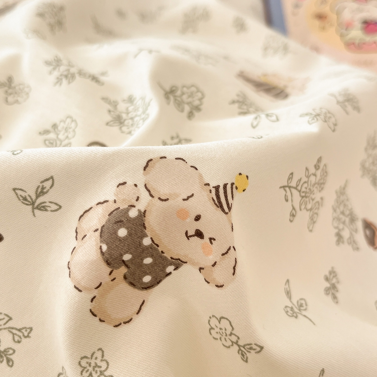 91家纺网 家纺一手货源 找家纺 西引力 2026新款40支全棉斜纹印花单枕套 栗子狗