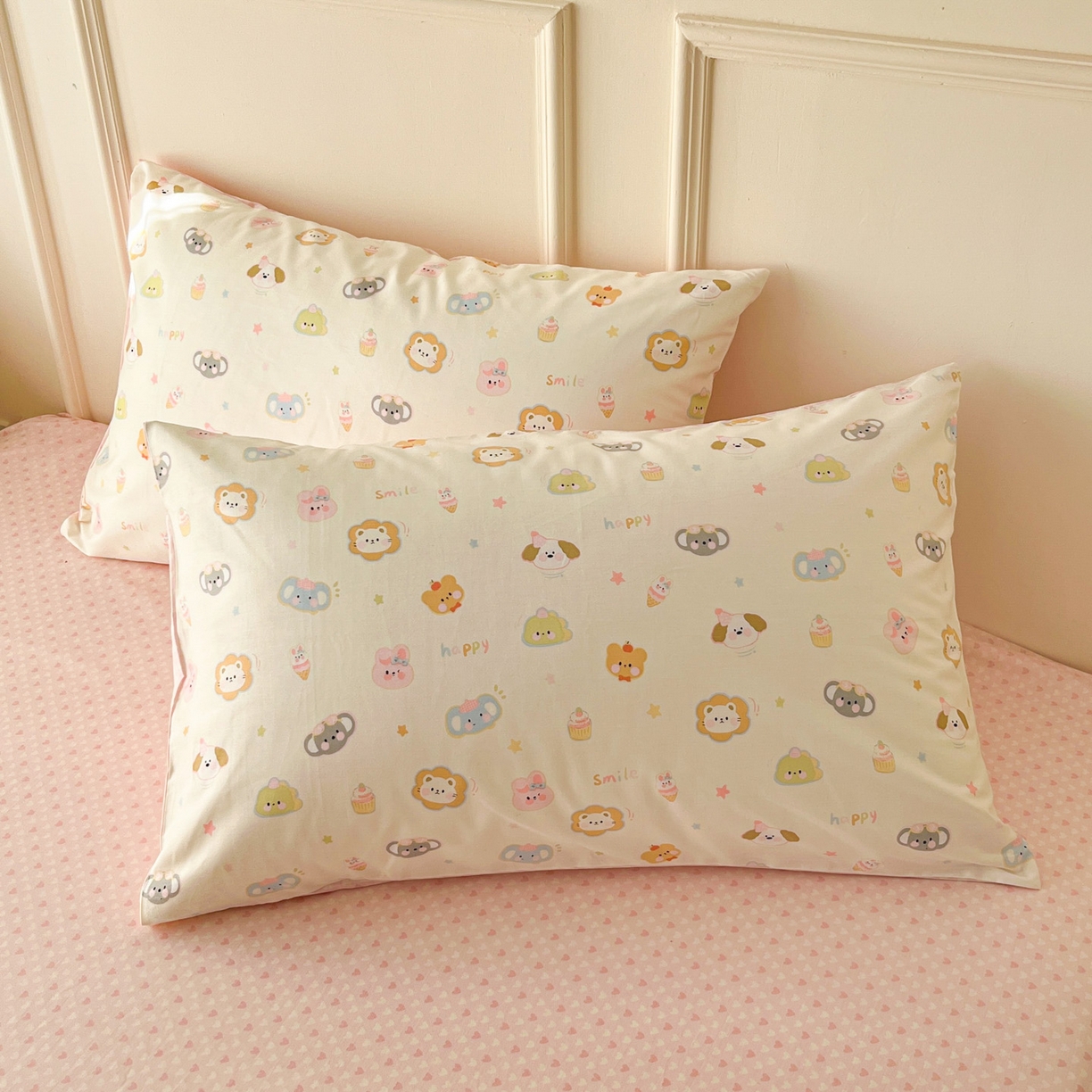 西引力 2026新款40支全棉斜纹印花单枕套 甜品猫