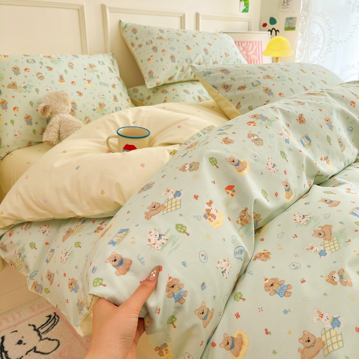 91家纺网 家纺一手货源 找家纺 西引力 2026新款40支全棉斜纹印花单枕套 童趣小狗