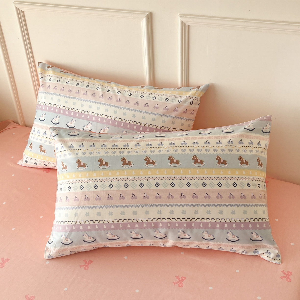 西引力 2026新款40支全棉斜纹印花单枕套 小木马