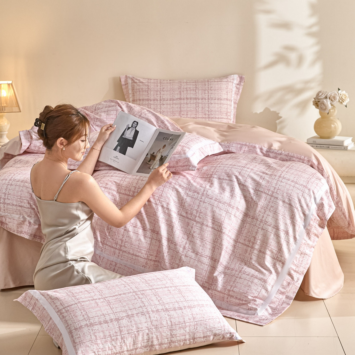 91家纺网 家纺一手货源 找家纺 （总）新方向 2025新款 专版花型 A类PE提花凉席养身席-翩翩起舞