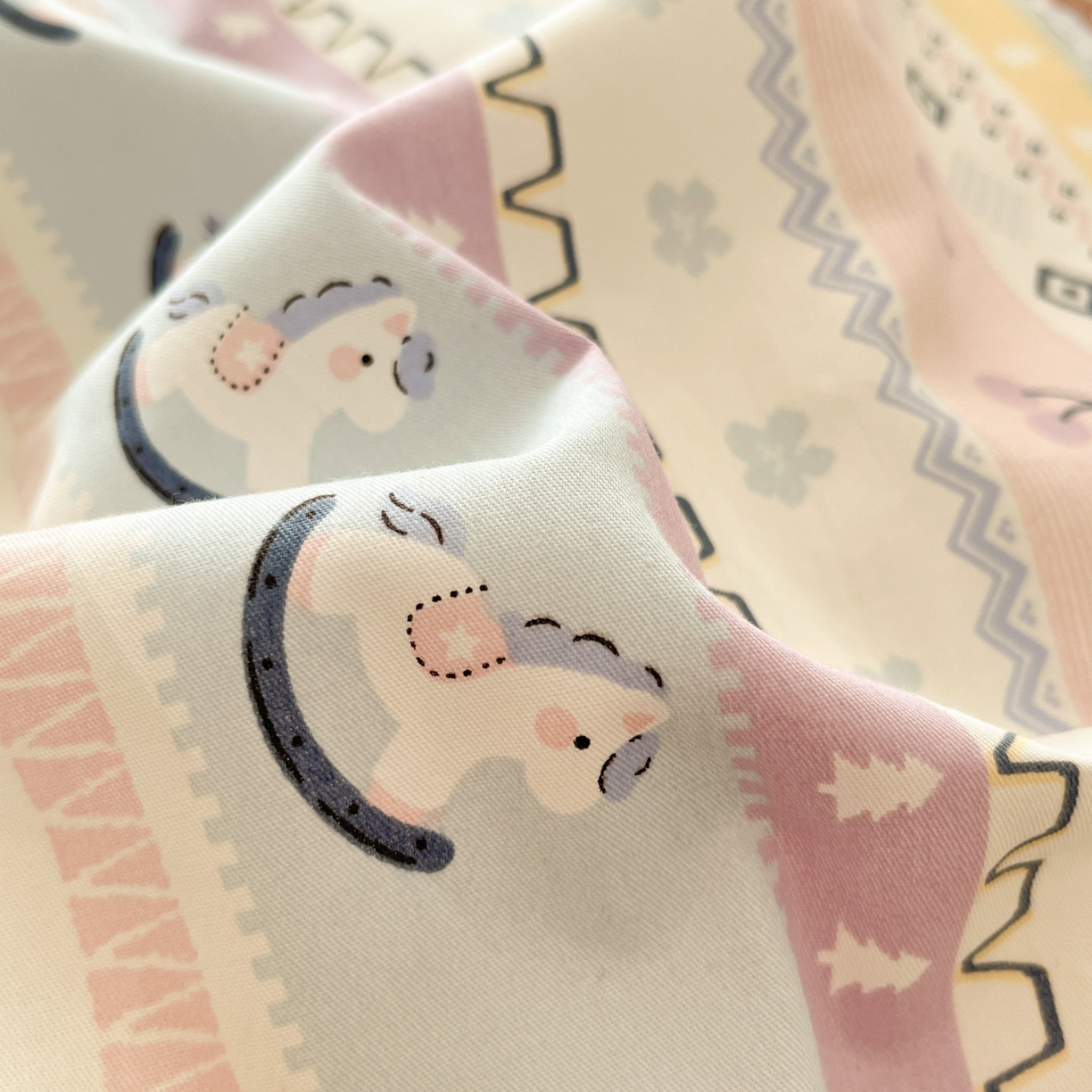 91家纺网 家纺一手货源 找家纺 西引力 2026新款40支全棉斜纹印花单枕套 小木马