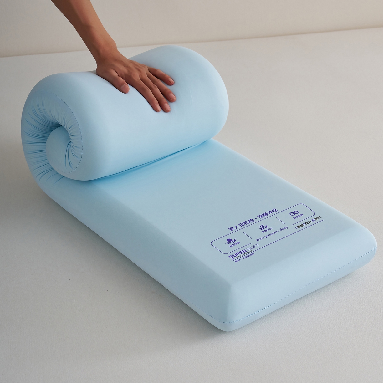 91家纺网 家纺一手货源 找家纺 乐可 2026新款深睡伴侣双人记忆枕枕头枕芯 深睡伴侣双人枕-兰 35x150cm