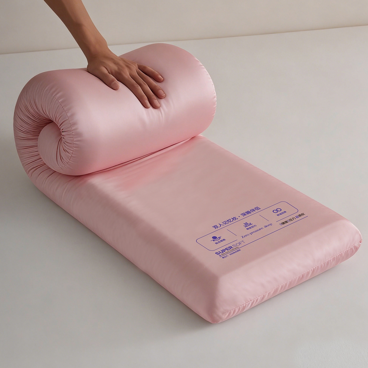 91家纺网 家纺一手货源 找家纺 乐可 2026新款深睡伴侣双人记忆枕枕头枕芯 深睡伴侣双人枕-粉 35x180cm