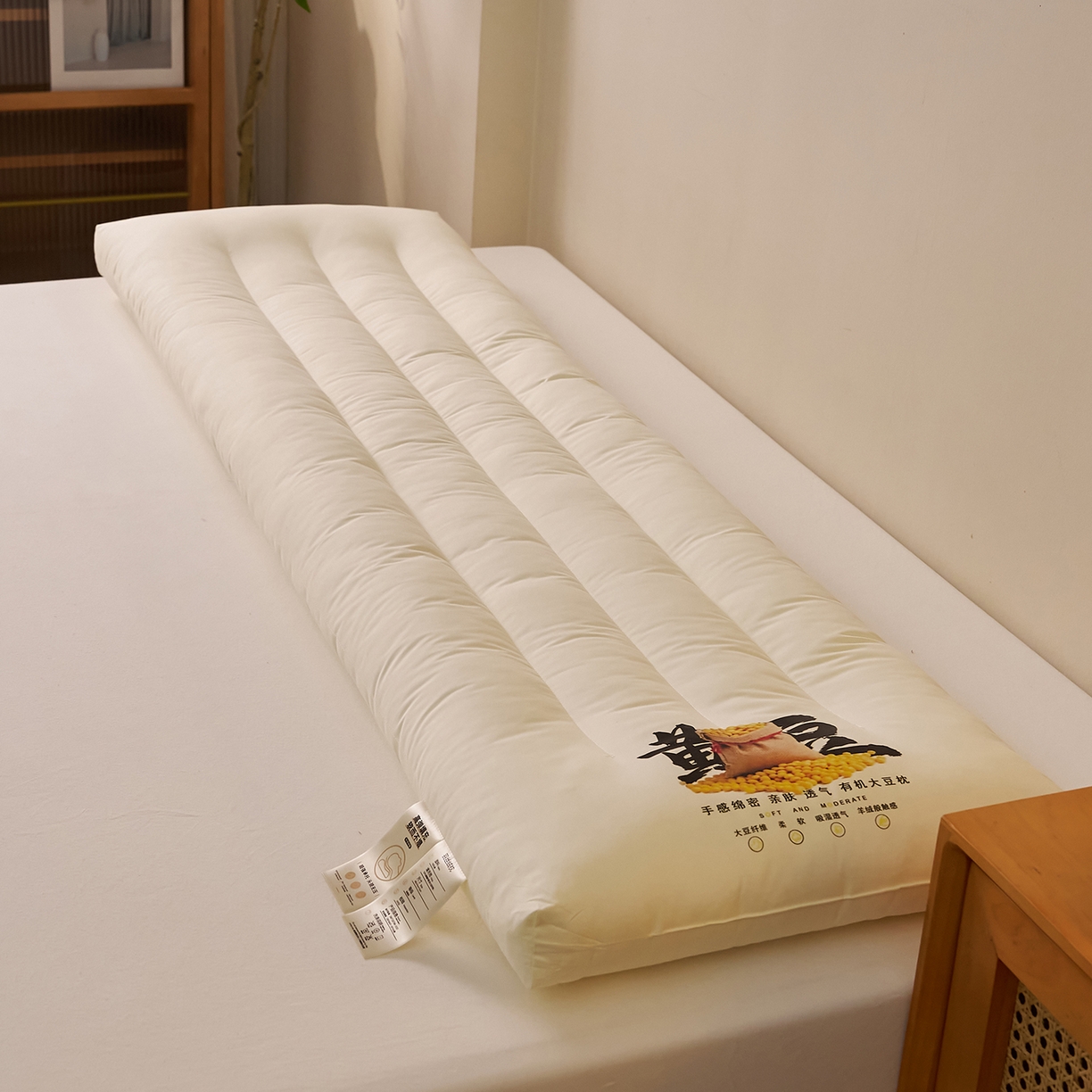 91家纺网 家纺一手货源 找家纺 乐可 2026新款大豆长枕黄豆双人枕枕头枕芯 黄豆双人长枕-1.8m