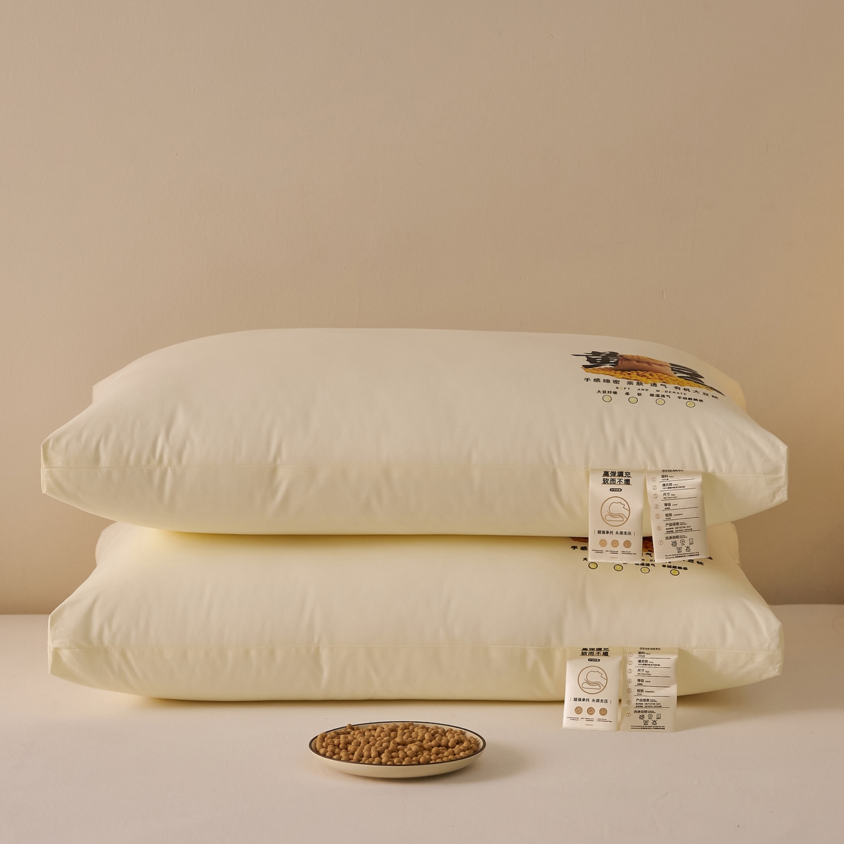 91家纺网 家纺一手货源 找家纺 乐可 2026新款A类全棉大豆枕酣然入梦黄豆枕枕头枕芯 酣然入梦黄豆枕-高