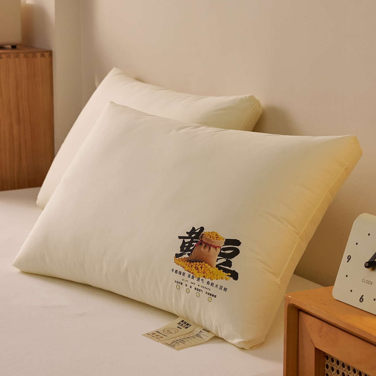 91家纺网 家纺一手货源 找家纺 乐可 2026新款A类全棉大豆枕酣然入梦黄豆枕枕头枕芯 酣然入梦黄豆枕-高