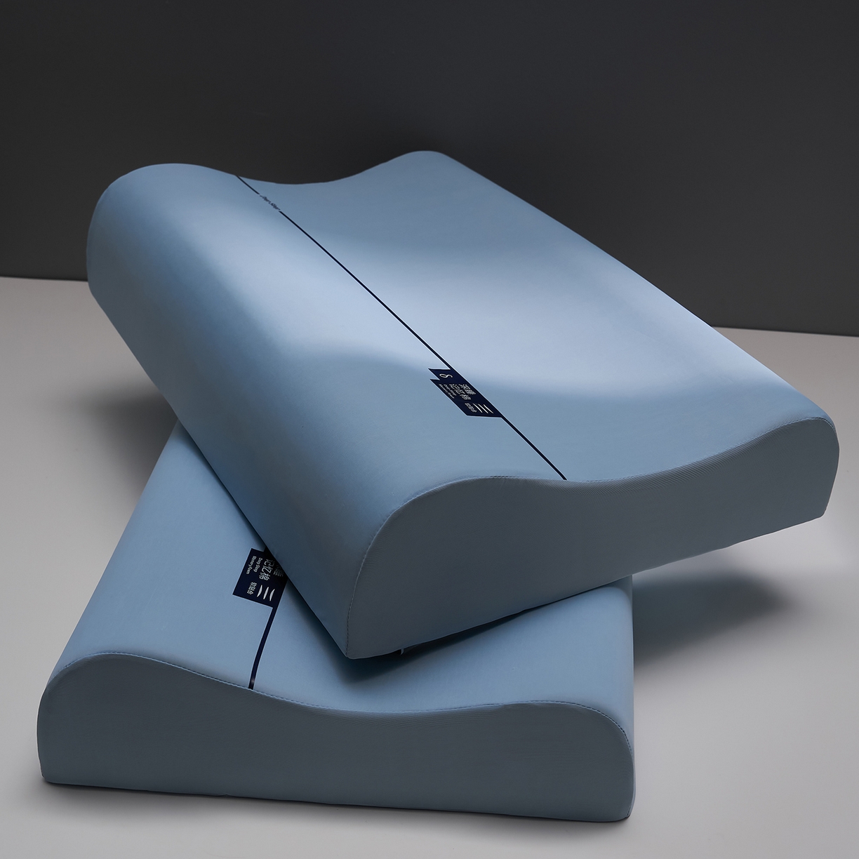 91家纺网 家纺一手货源 找家纺 乐可 2026新款慢回弹记忆枕深睡记忆棉波浪枕枕头枕芯 深睡记忆棉波浪枕-蓝-高枕