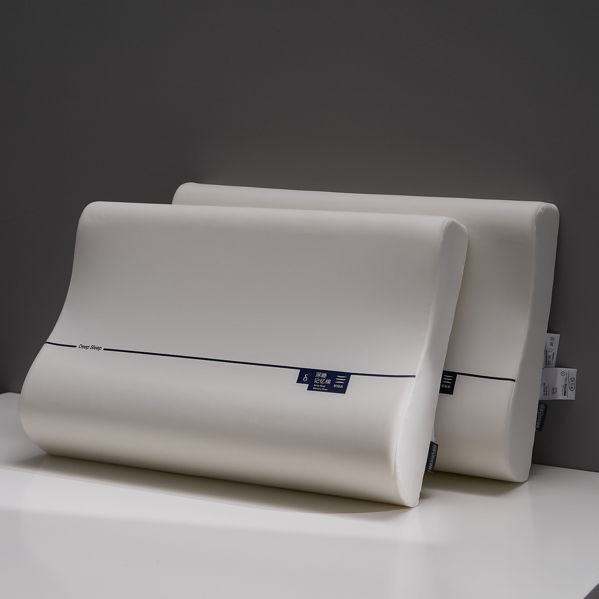 91家纺网 家纺一手货源 找家纺 乐可 2026新款慢回弹记忆枕深睡记忆棉波浪枕枕头枕芯 深睡记忆棉波浪枕-白-高枕