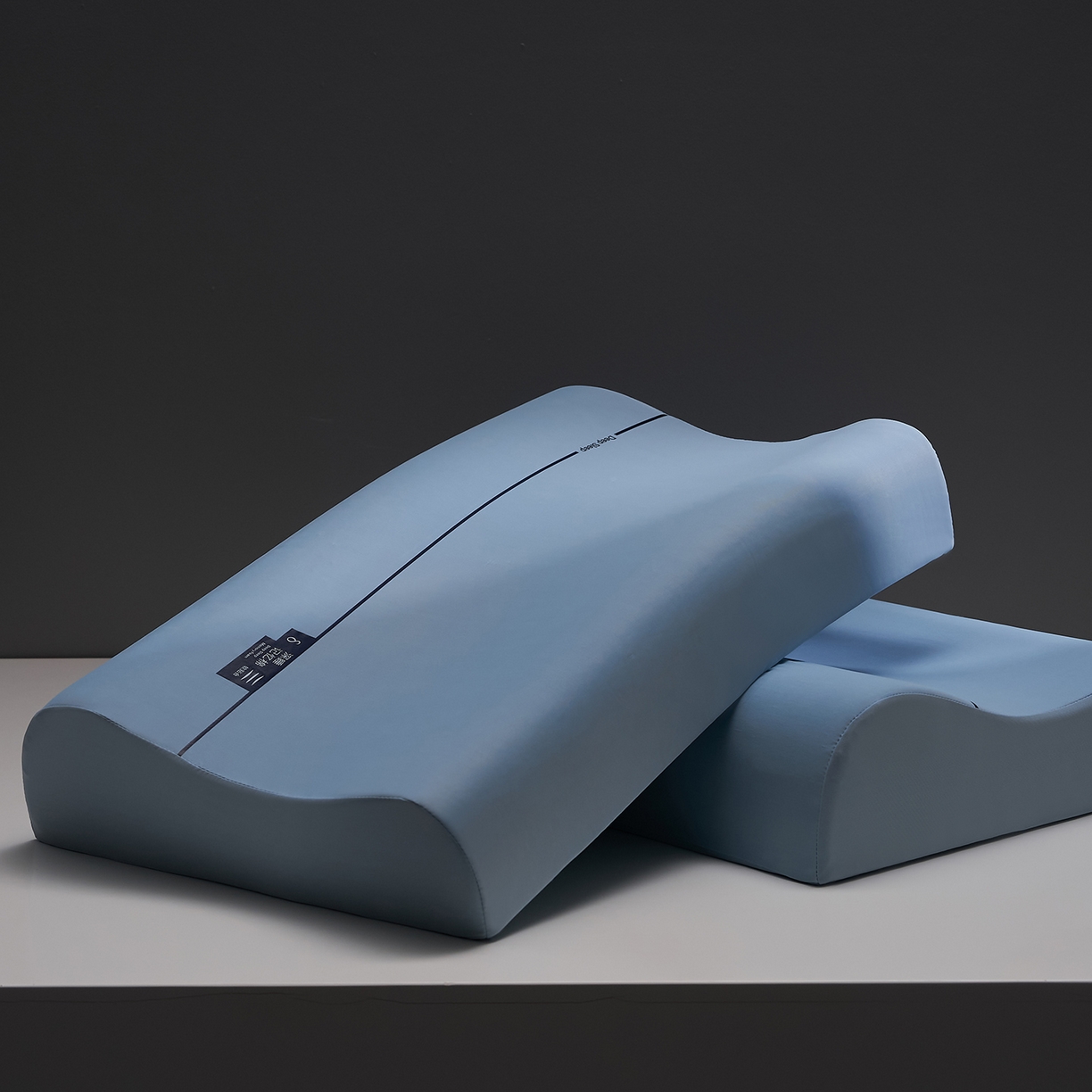 91家纺网 家纺一手货源 找家纺 乐可 2026新款慢回弹记忆枕深睡记忆棉波浪枕枕头枕芯 深睡记忆棉波浪枕-蓝-中枕