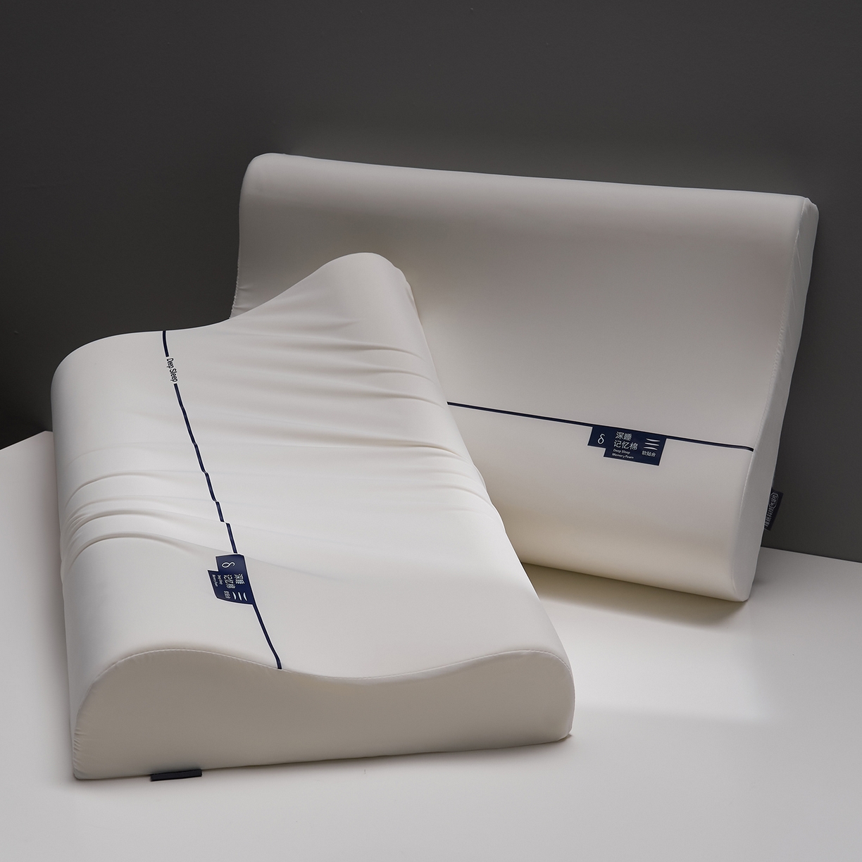 91家纺网 家纺一手货源 找家纺 乐可 2026新款慢回弹记忆枕深睡记忆棉波浪枕枕头枕芯 深睡记忆棉波浪枕-白-高枕