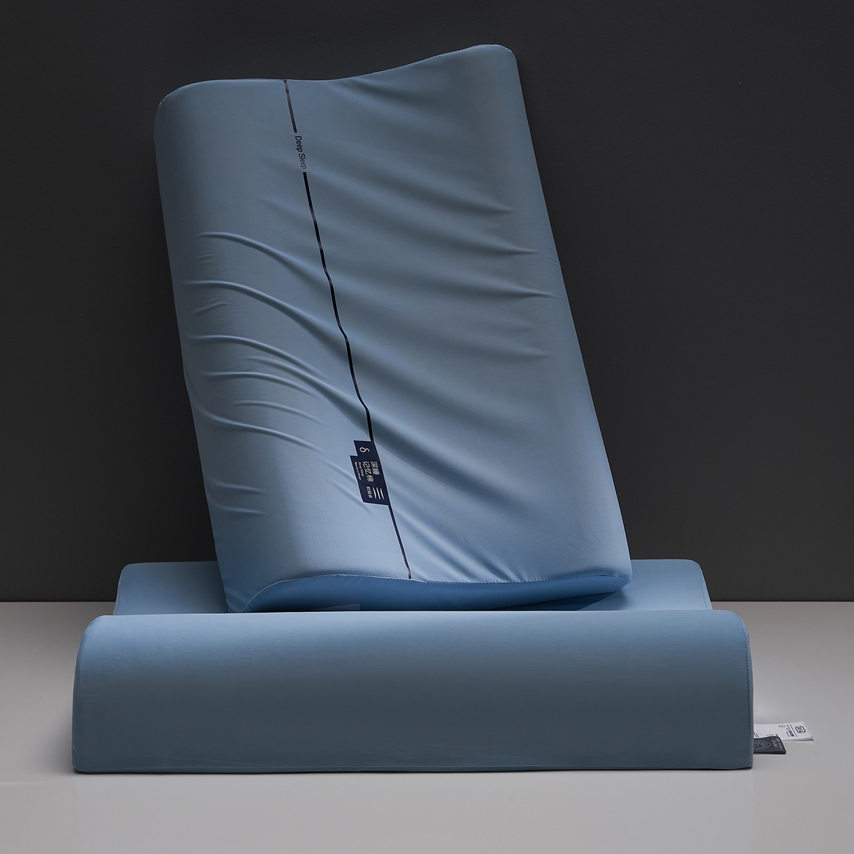 91家纺网 家纺一手货源 找家纺 乐可 2026新款慢回弹记忆枕深睡记忆棉波浪枕枕头枕芯 深睡记忆棉波浪枕-蓝-高枕