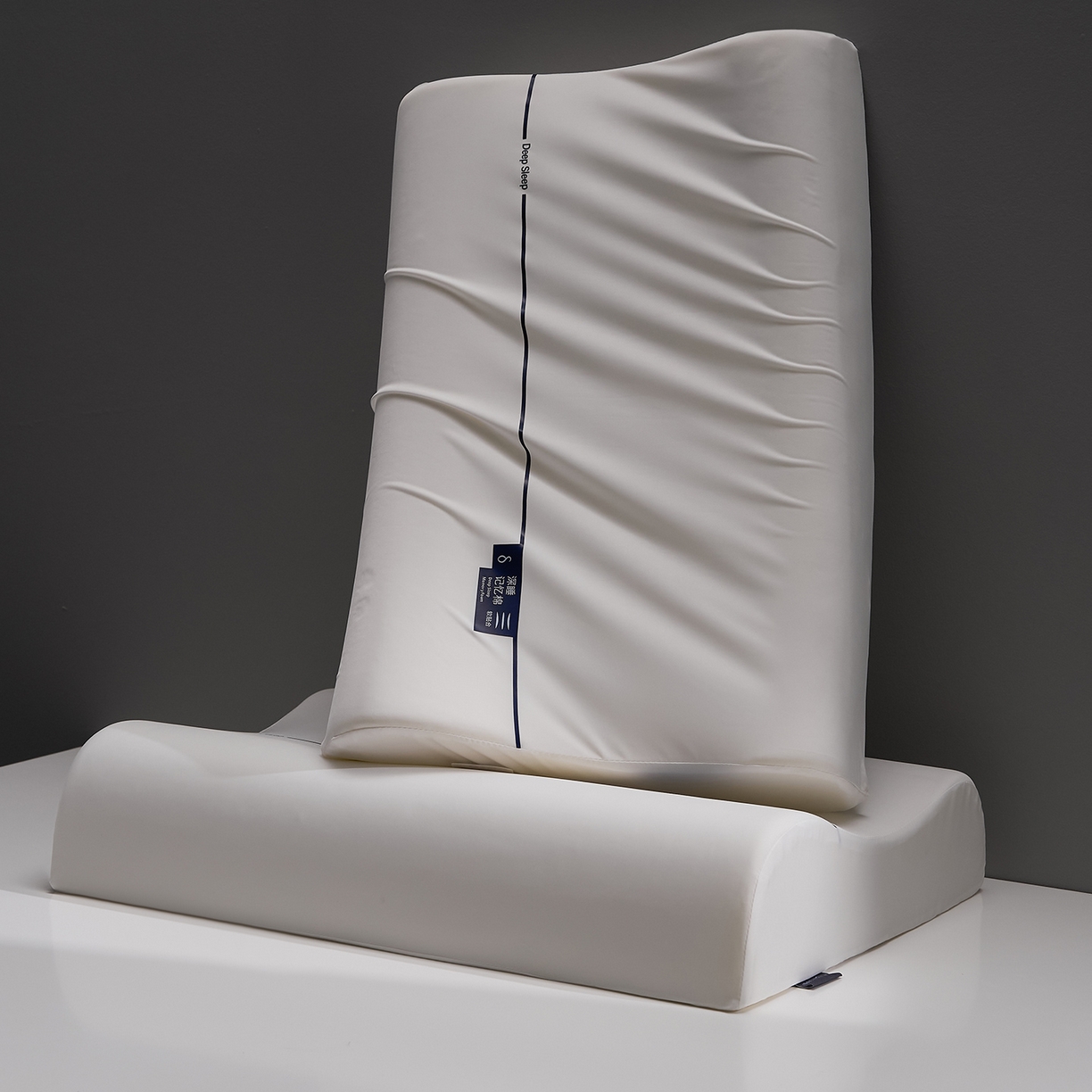 91家纺网 家纺一手货源 找家纺 乐可 2026新款慢回弹记忆枕深睡记忆棉波浪枕枕头枕芯 深睡记忆棉波浪枕-白-中枕