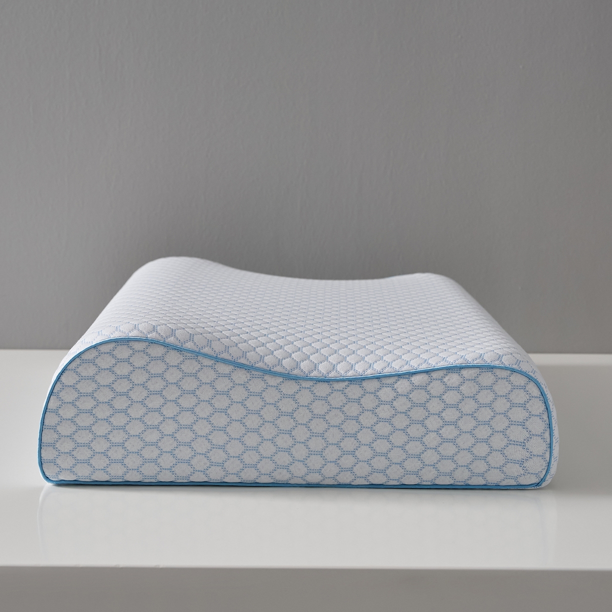 91家纺网 家纺一手货源 找家纺 乐可 2026新款慢回弹曲线水立方太空记忆枕枕头枕芯 水立方记忆枕-蓝
