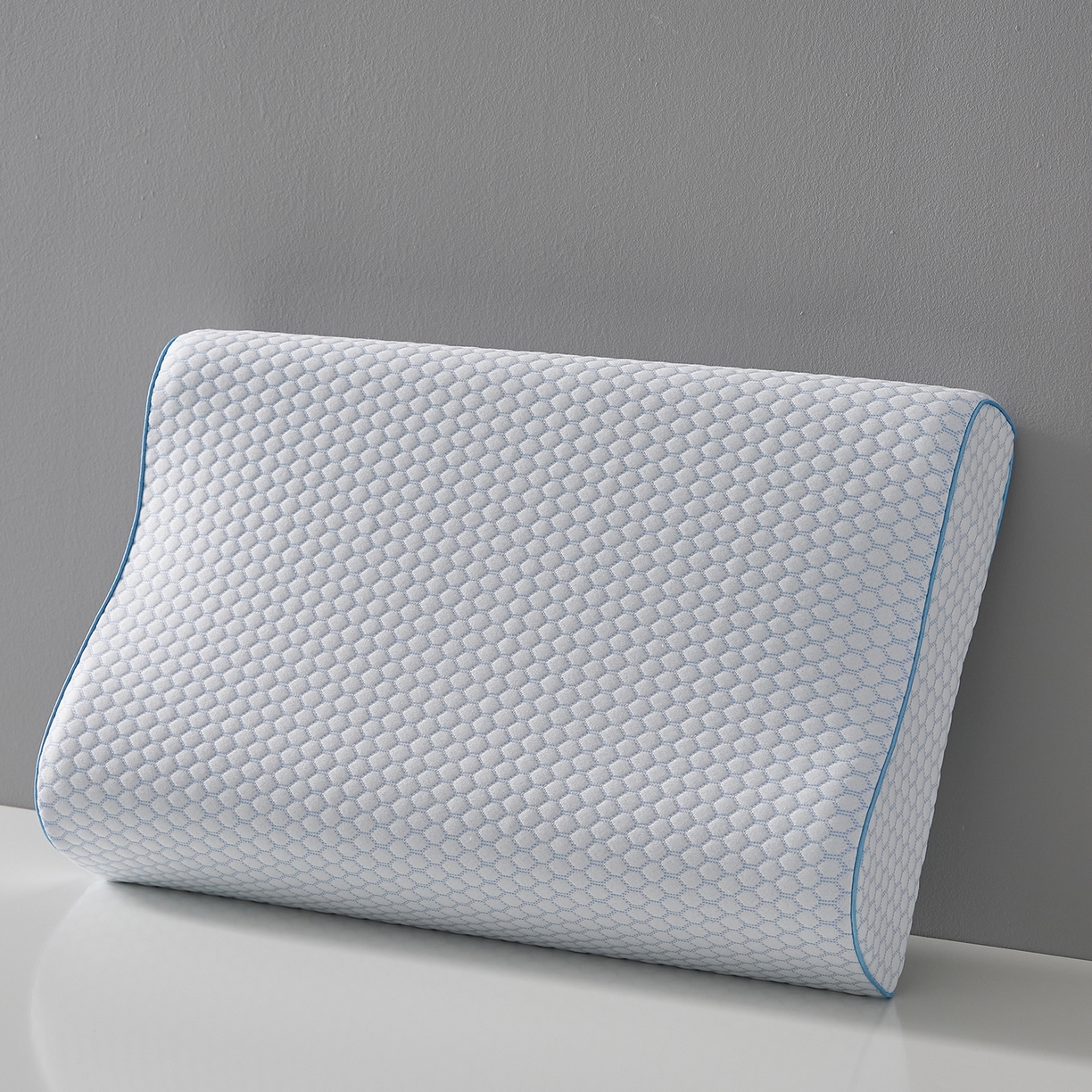 91家纺网 家纺一手货源 找家纺 乐可 2026新款慢回弹曲线水立方太空记忆枕枕头枕芯 水立方记忆枕-蓝