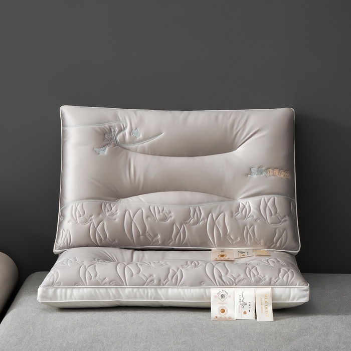 寐居家纺 2026新款乳胶蚕丝枕枕头枕芯 乳胶蚕丝枕-灰