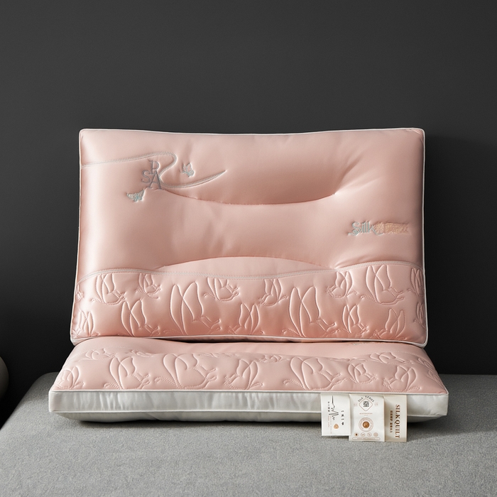 寐居家纺 2026新款乳胶蚕丝枕枕头枕芯 乳胶蚕丝枕-粉