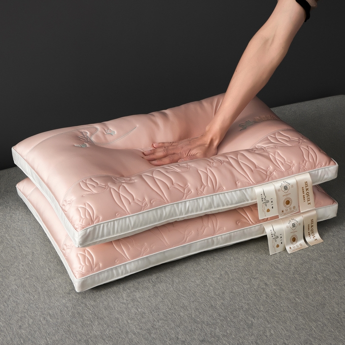 91家纺网 家纺一手货源 找家纺 寐居家纺 2026新款乳胶蚕丝枕枕头枕芯 乳胶蚕丝枕-粉