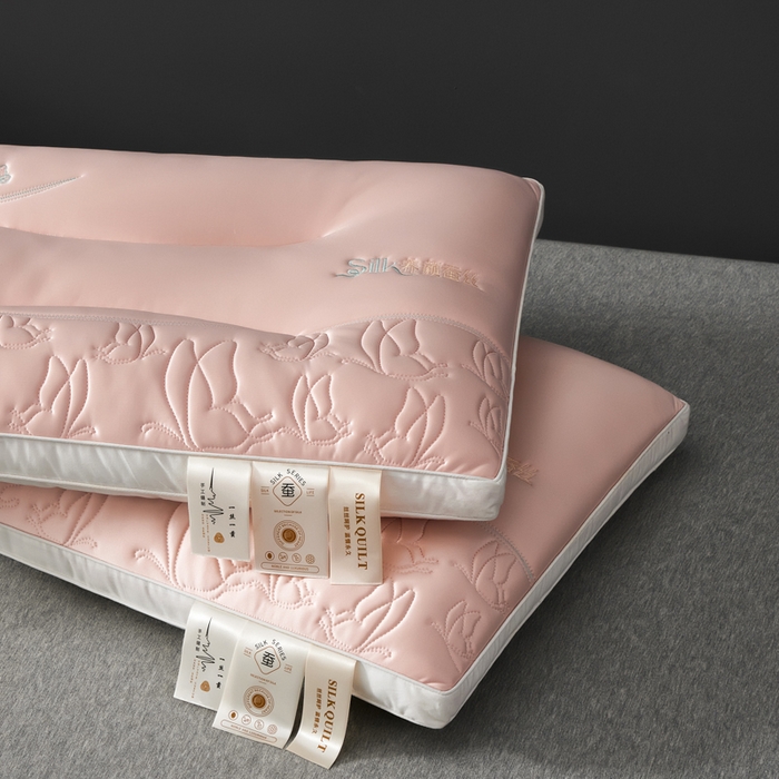 91家纺网 家纺一手货源 找家纺 寐居家纺 2026新款乳胶蚕丝枕枕头枕芯 乳胶蚕丝枕-粉