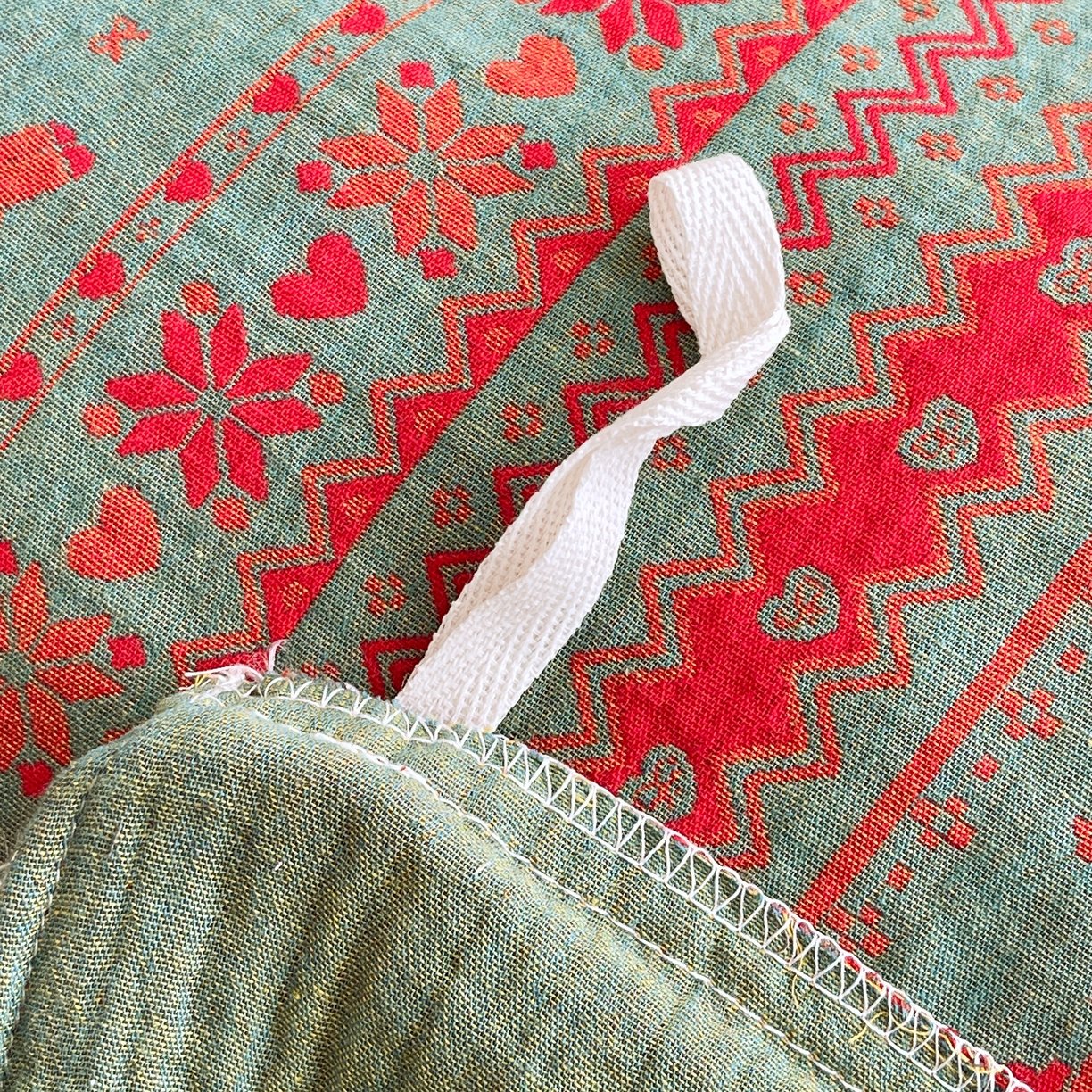 91家纺网 家纺一手货源 找家纺 春皖家纺 2026新款全棉色织双层纱提花百福系列拉链款-单被套 绿绝影