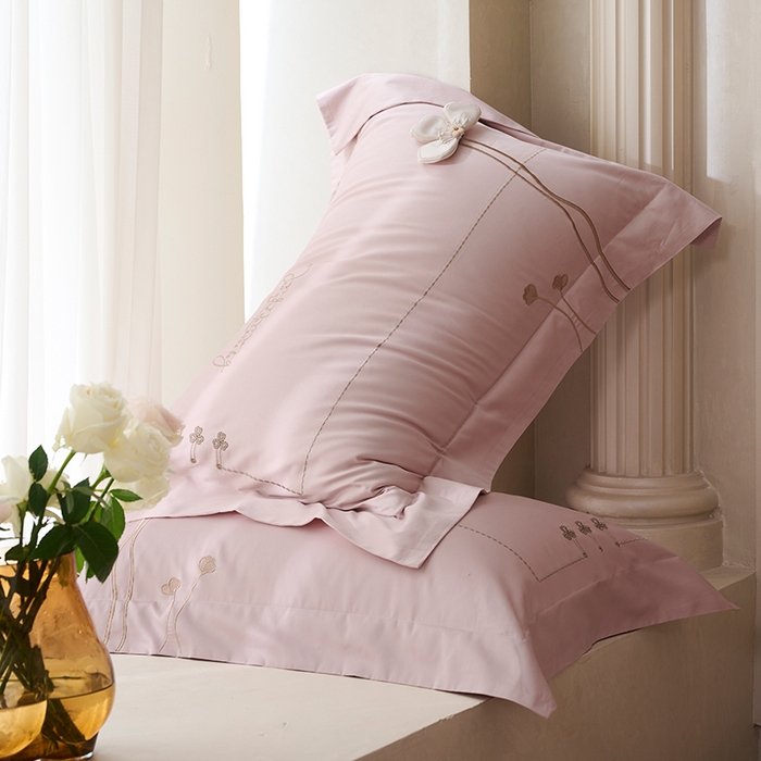 91家纺网 家纺一手货源 找家纺 （总）诗黛尔 2026春夏新款长绒棉刺绣洛薇尔系列四件套（会员-20）