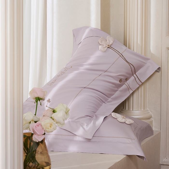 91家纺网 家纺一手货源 找家纺 诗黛尔 2026春夏新款长绒棉刺绣洛薇尔系列四件套（会员-20） 洛薇尔 圣女紫