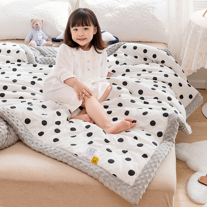 （总）十九色 2024新款双人全棉夹棉安抚豆豆毯豆豆被