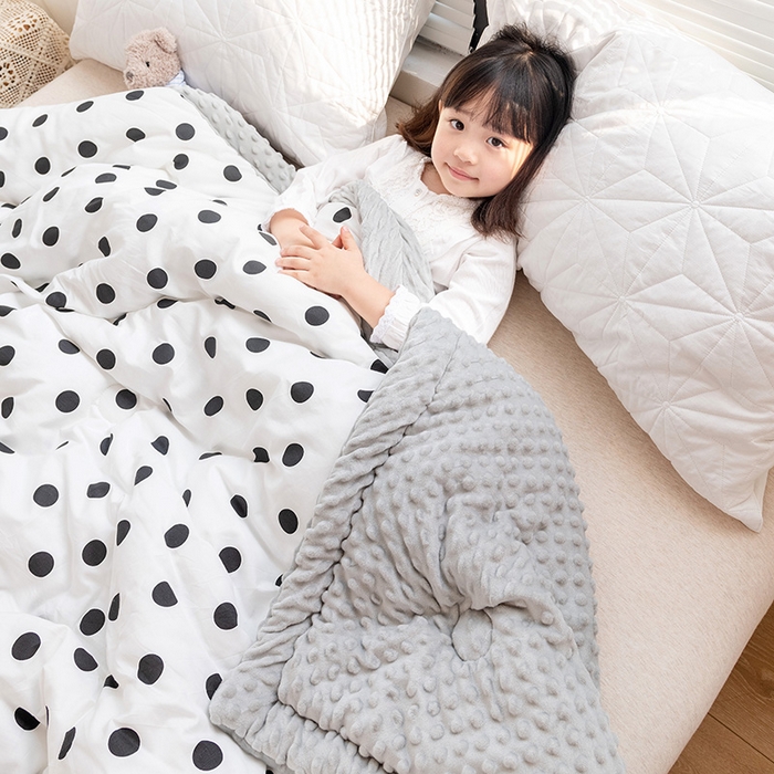 91家纺网 家纺一手货源 找家纺 （总）十九色 2024新款双人全棉夹棉安抚豆豆毯豆豆被