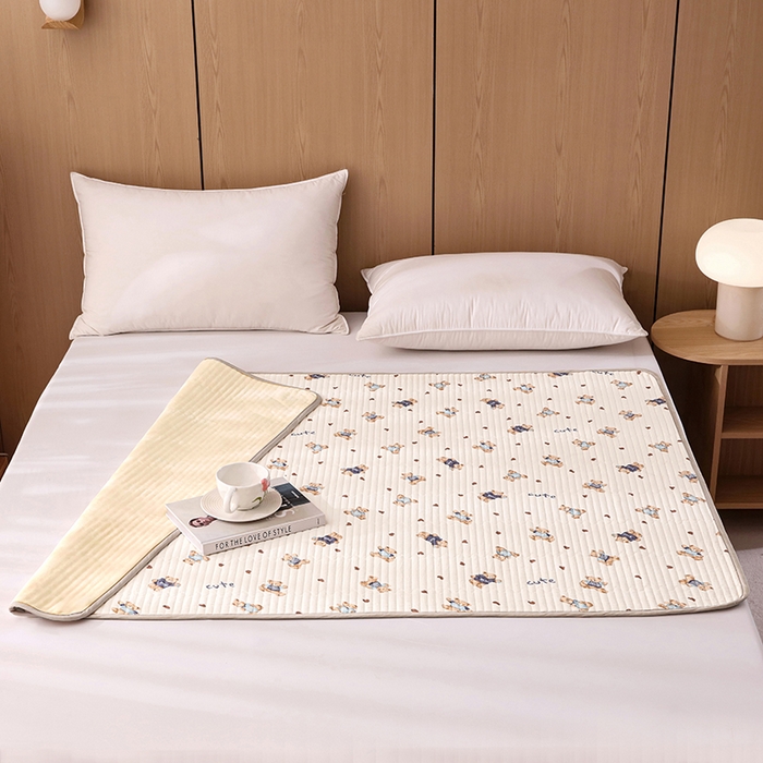 91家纺网 家纺一手货源 找家纺 （总）永旺家纺 2026新款四季可用A面全棉B面宝宝绒全棉纯棉双层纱防水隔尿垫垫子系列