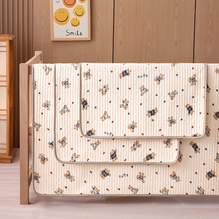 91家纺网 家纺一手货源 找家纺 （总）永旺家纺 2026新款四季可用A面全棉B面宝宝绒全棉纯棉双层纱防水隔尿垫垫子系列