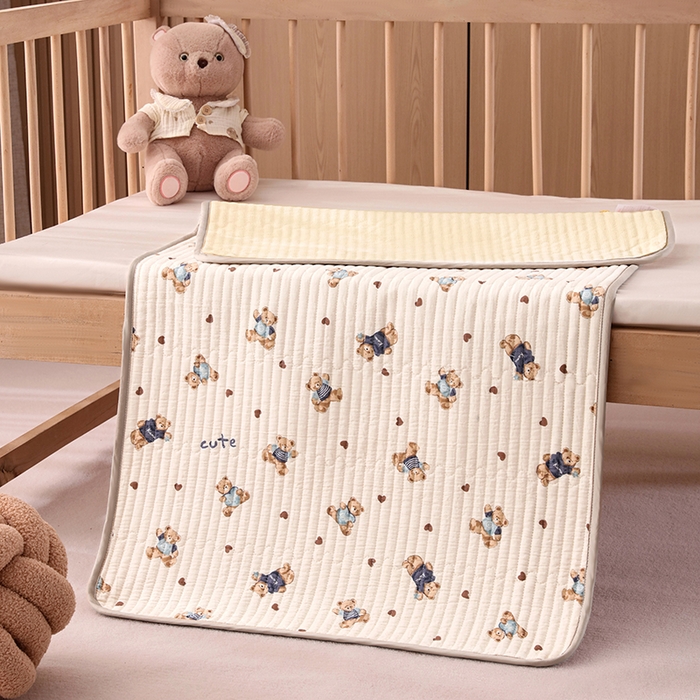 91家纺网 家纺一手货源 找家纺 （总）永旺家纺 2026新款四季可用A面全棉B面宝宝绒全棉纯棉双层纱防水隔尿垫垫子系列