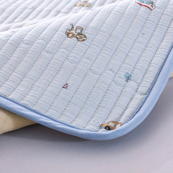 91家纺网 家纺一手货源 找家纺 永旺家纺 2026新款四季可用A面全棉B面宝宝绒全棉纯棉双层纱防水隔尿垫垫子系列 汽车乐园