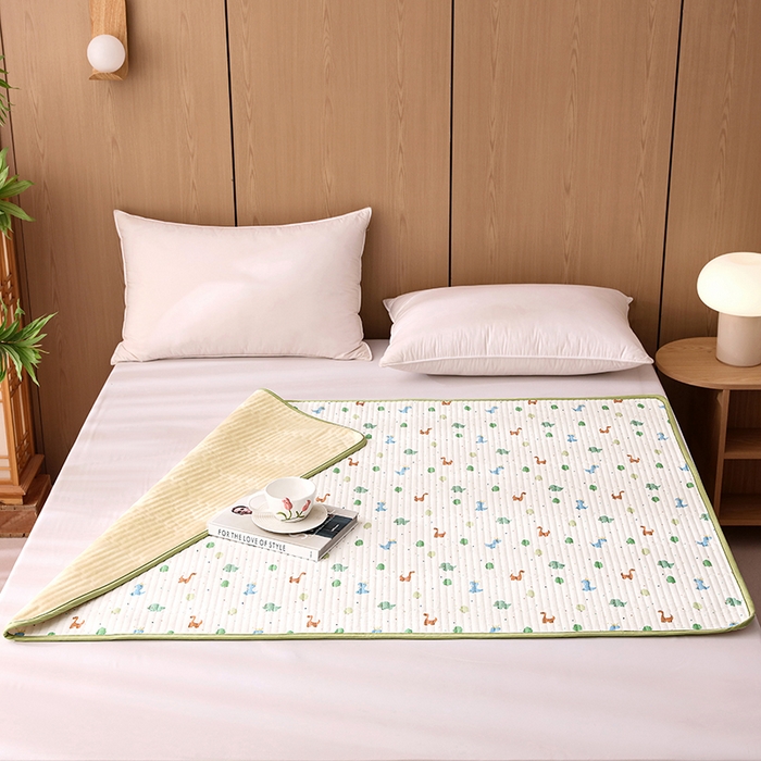 91家纺网 家纺一手货源 找家纺 永旺家纺 2026新款四季可用A面全棉B面宝宝绒全棉纯棉双层纱防水隔尿垫垫子系列 恐龙乐园