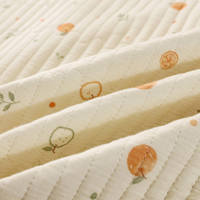 91家纺网 家纺一手货源 找家纺 永旺家纺 2026新款四季可用A面全棉B面宝宝绒全棉纯棉双层纱防水隔尿垫垫子系列 心想事橙