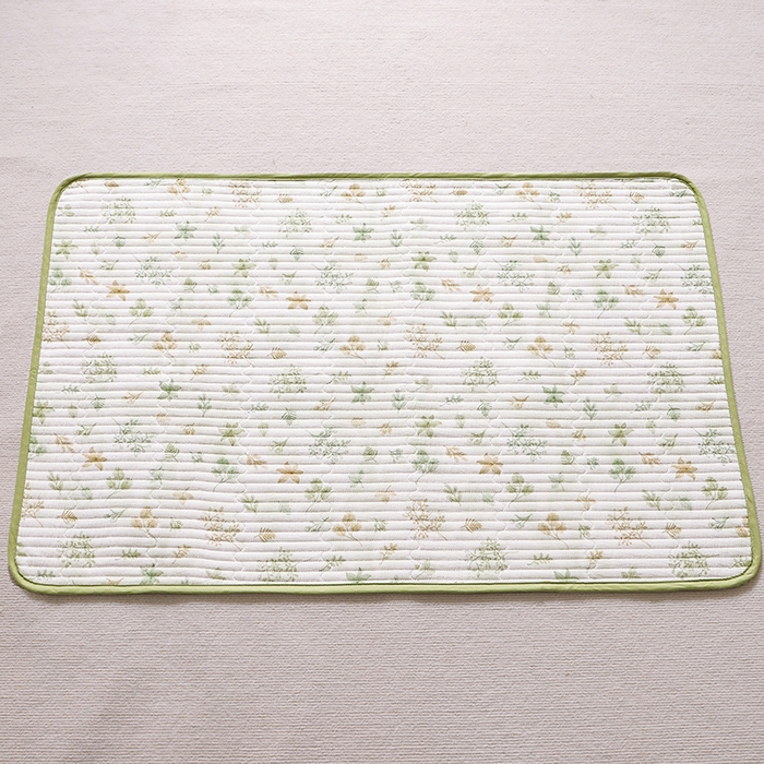 91家纺网 家纺一手货源 找家纺 永旺家纺 2026新款四季可用A面全棉B面宝宝绒全棉纯棉双层纱防水隔尿垫垫子系列 枝蔓（绿）